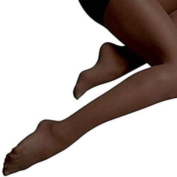 NEW SILKS Essentials Control Top Shadow Toe Sheer Pantyhose Black - Picture 3 of 5